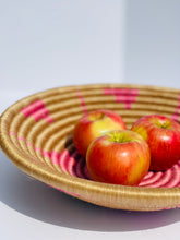 Load image into Gallery viewer, 12&quot; Tan &amp; Pink Basket
