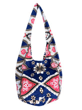 Load image into Gallery viewer, Red &amp; Blue Print Slouch Bag
