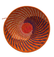 Load image into Gallery viewer, 16&quot; Orange Swirl Raffia Basket
